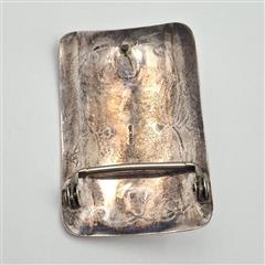 Vintage Sterling Silver Rectangular Concho Stamped Turquoise 1.5
